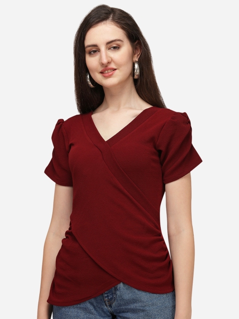 

Wedani Women Maroon Wrap Top
