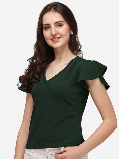 

Wedani Women Olive Green Solid Top