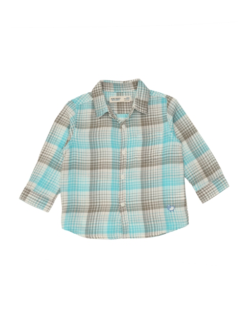 

ZERO THREE Boys Cream-Coloured Standard Tartan Checks Checked Casual Shirt 100% Cotton