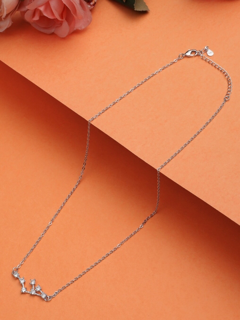 

KACY Silver-Plated Sterling Silver CZ-Studded Constellation Necklace