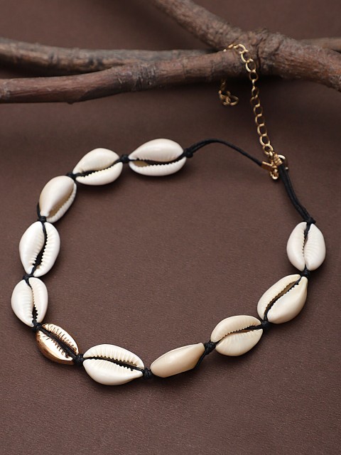 

KACY Gold-Plated White & Black Choker Necklace