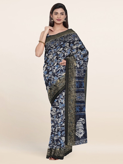 

Pothys Blue & White Floral Printed Cotton Blend Saree