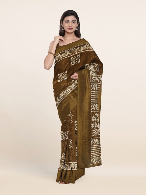 

Pothys Green & Cream-Coloured Printed Saree