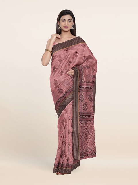 

Pothys Mauve & Brown Floral Saree