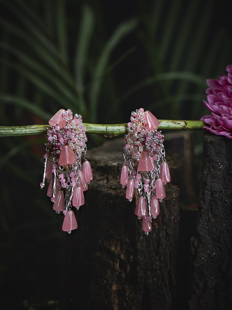 

D'oro Pink Contemporary Drop Earrings