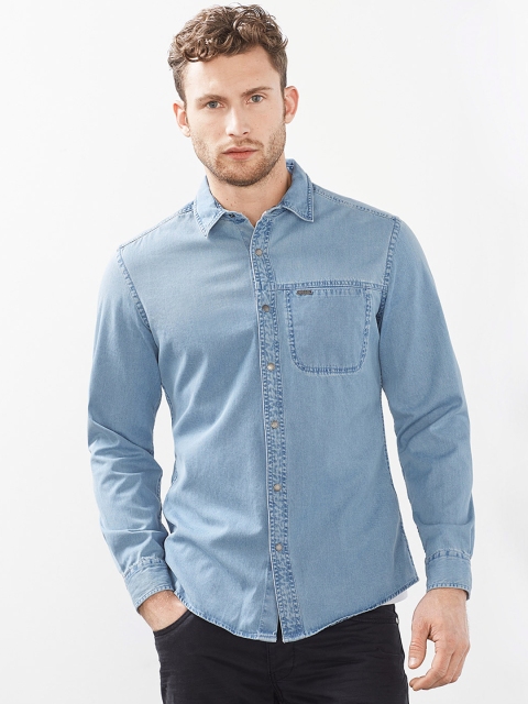 

ESPRIT Men Blue Regular Fit Solid Casual Shirt