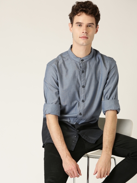 

ESPRIT Men Blue Slim Fit Colourblocked Casual Shirt