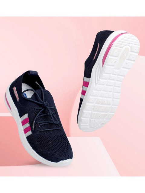 

ASIAN Women Navy Blue Woven Design Sneakers
