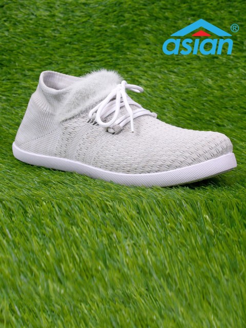 

ASIAN Women Grey Woven Design Lightweight Sneakers