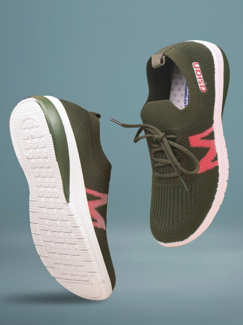 

ASIAN Women Olive Green Colourblocked Sneakers