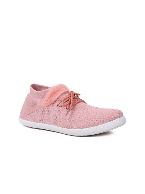 

ASIAN Women Peach-Coloured Woven Design Sneakers