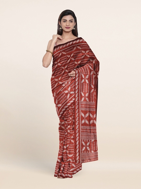 

Pothys Maroon & White Floral Printed Saree