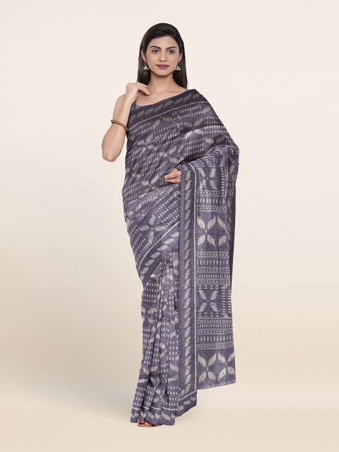 

Pothys Blue & Grey Printed Cotton Blend Saree