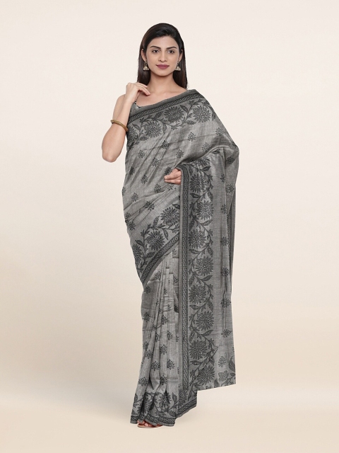 

Pothys Grey & Black Ethnic Motifs Printed Saree