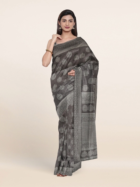 

Pothys Grey & White Ethnic Motifs Saree