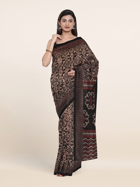 

Pothys Black & Red Ethnic Motifs Saree