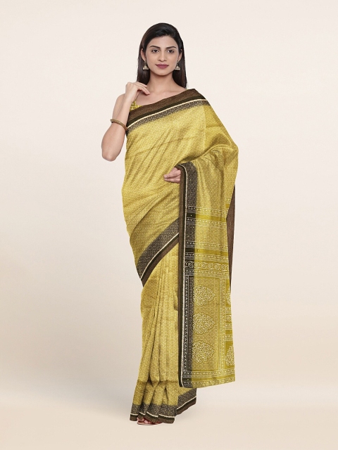 

Pothys Olive Green Printed Saree