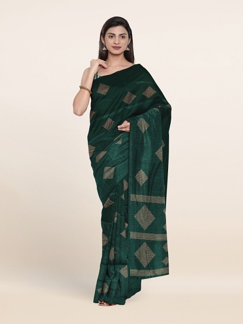 

Pothys Green & White Printed Saree