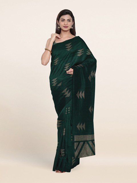 

Pothys Green & Black Printed Saree