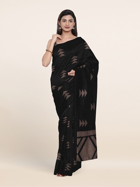 

Pothys Black & Brown Printed Saree