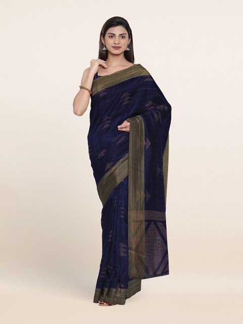 

Pothys Blue & Beige Printed Zari Saree