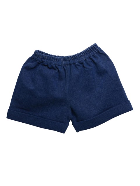 

Mish Organic Boys Blue Solid Mid Rise Regular Fit Denim Shorts