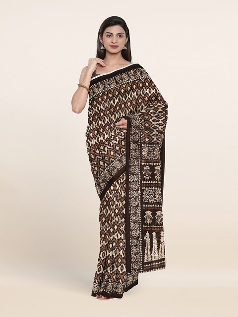 

Pothys Brown Geometric Printed Saree