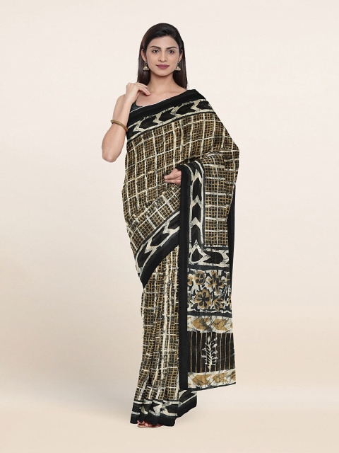 

Pothys Grey & Green Printed Saree