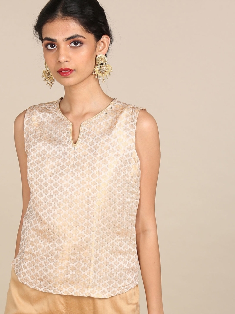 

Anahi Gold-Toned Print Top