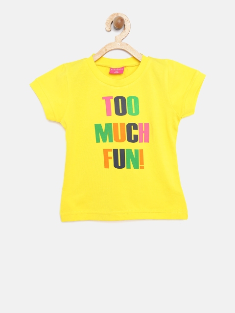 

Tiny Girl Yellow Printed Round Neck T-shirt