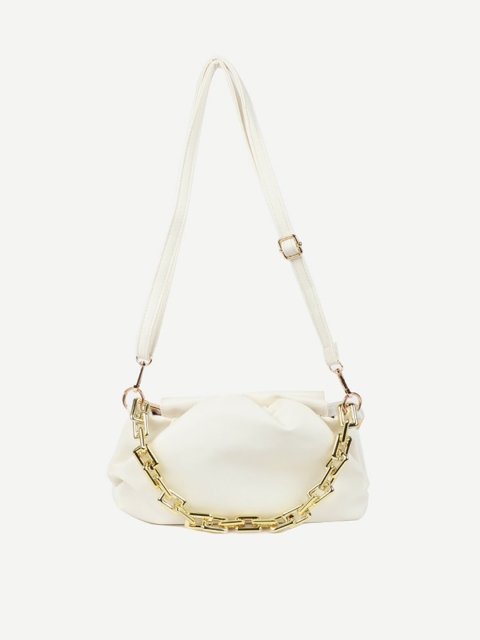 

Carlton London White Swagger Sling Bag with Tasselled