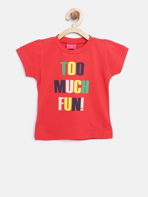 

Tiny Girl Red Printed Round Neck T-shirt