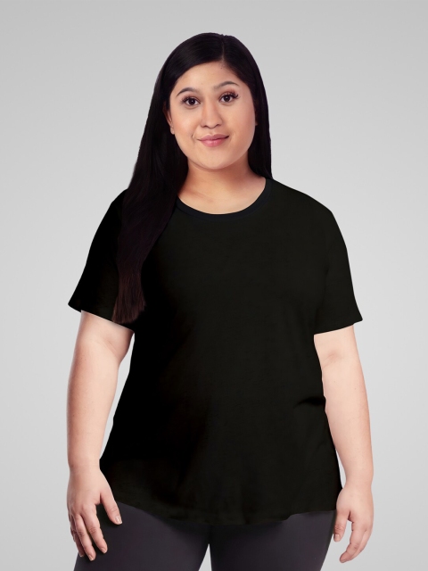 

Pootlu Women Black T-shirt