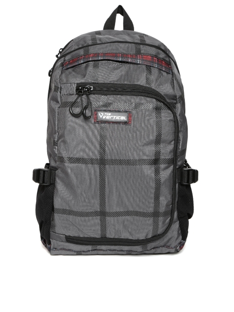 

THe VerTicaL Unisex Grey Checked Laptop Backpack