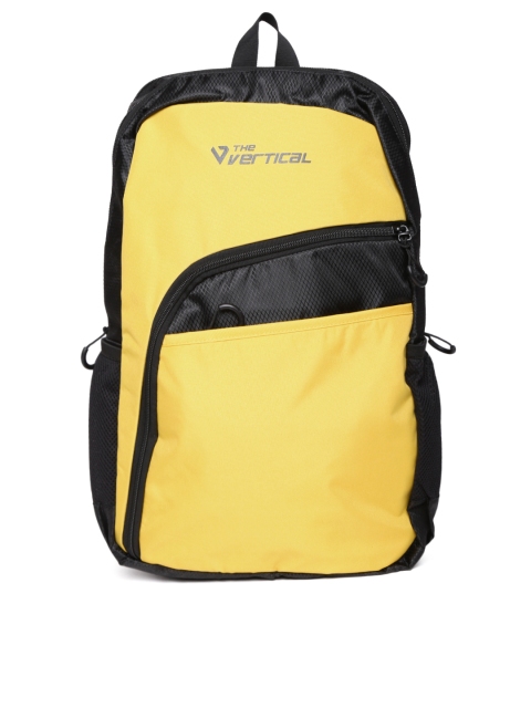 

THe VerTicaL Unisex Black & Yellow Colourblocked Laptop Backpack