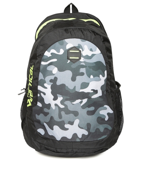 

THe VerTicaL Unisex Black & Grey Printed Laptop Backpack