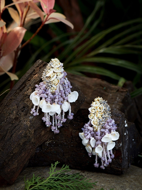 

D'oro Lavender Contemporary Studs Earrings