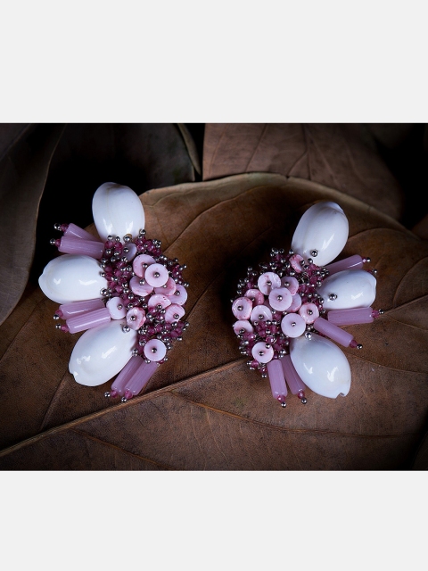 

D'oro Pink Contemporary Studs Earrings