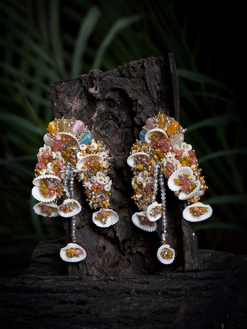 

D'oro Multicoloured Contemporary Drop Earrings, Multi
