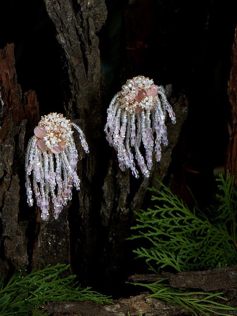

D'oro Pink Contemporary Studs Earrings