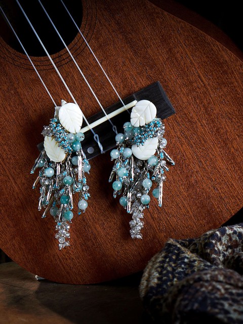 

D'oro Turquoise Blue Contemporary Drop Earrings