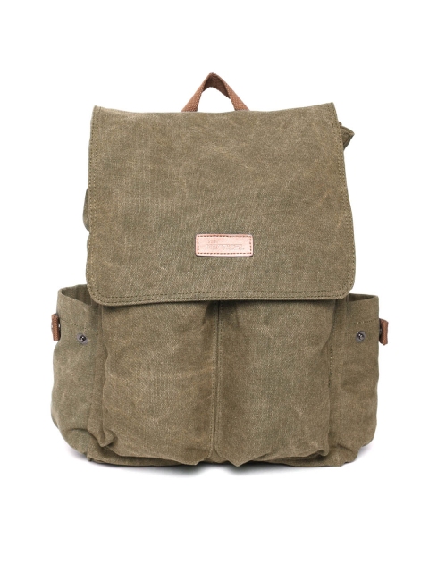 

THe VerTicaL Unisex Olive Green Solid Backpack