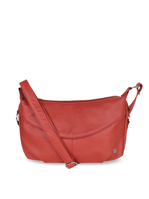 

OsaiZ Rust PU Structured Sling Bag with Tasselled