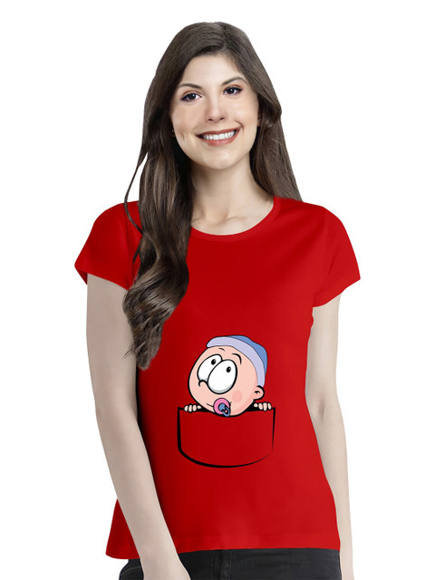 

Pootlu Women Black Printed Extended Sleeves T-shirt