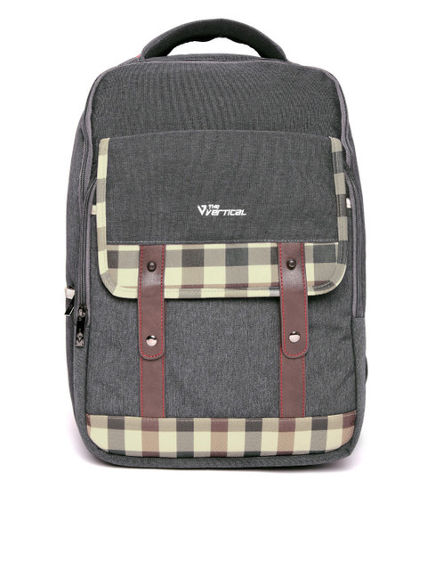 

THe VerTicaL Unisex Charcoal Grey Solid Laptop Backpack