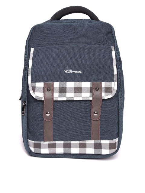 

THe VerTicaL Unisex Navy Blue Solid Laptop Backpack