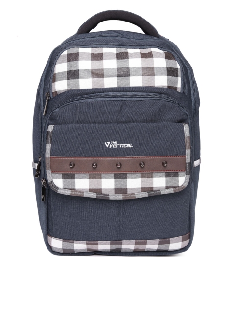 

THe VerTicaL Unisex Navy Blue Solid Laptop Backpack