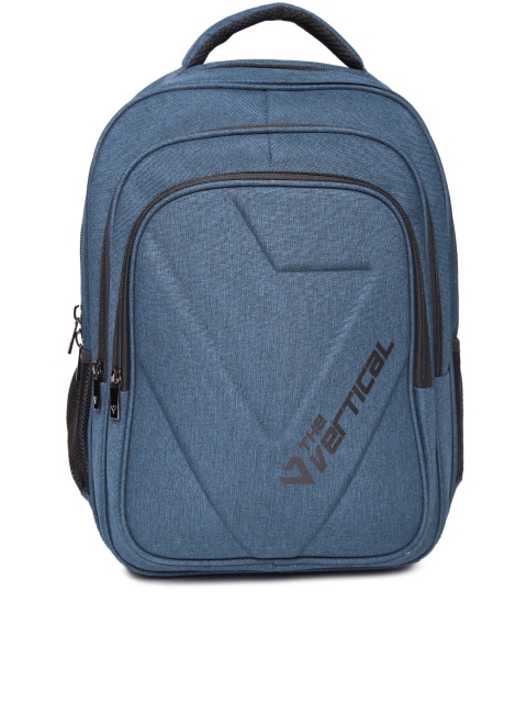 

THe VerTicaL Unisex Navy Brand Logo Laptop Backpack, Navy blue