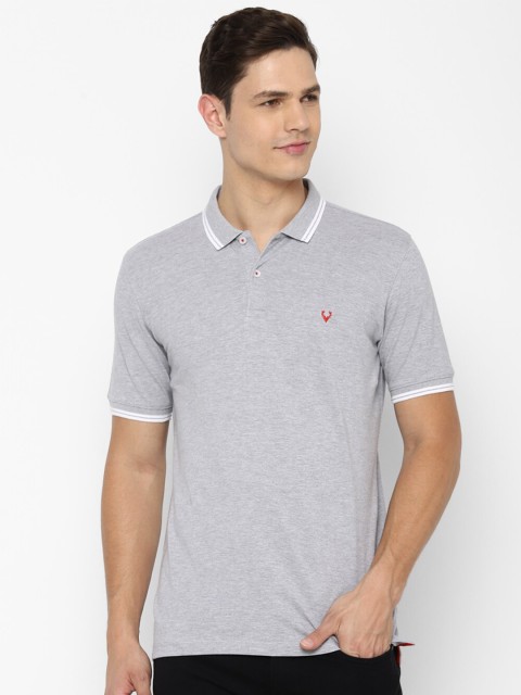 

Allen Solly Men Grey Polo Collar Cotton T-shirt