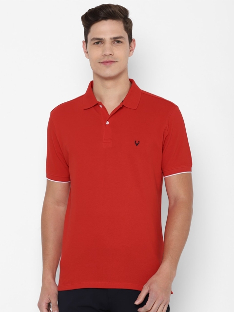

Allen Solly Men Red Solid Polo Collar T-shirt